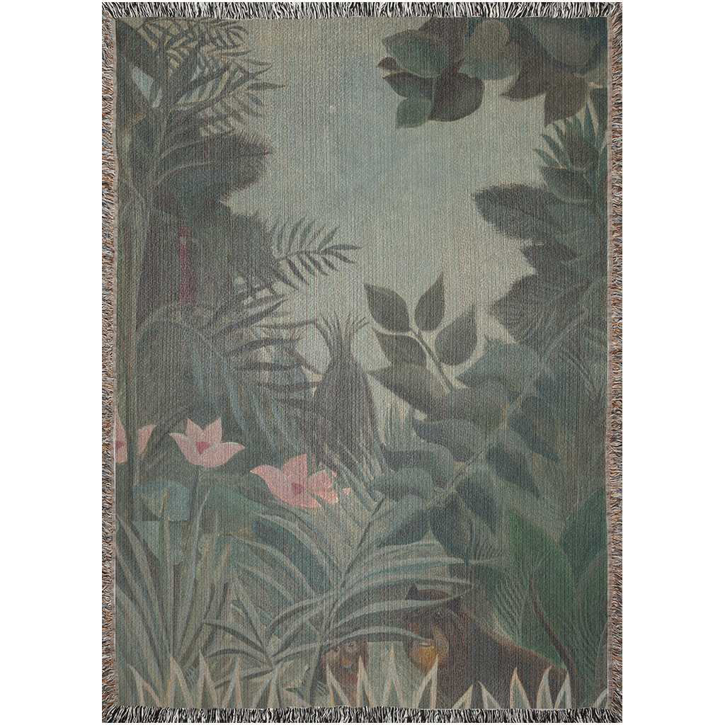 'Oh So Green' - Woven Blanket 52 x 37 inches 100% Cotton