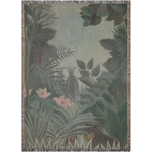 'Oh So Green' - Woven Blanket 52 x 37 inches 100% Cotton