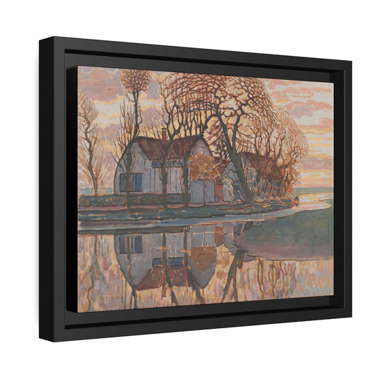 Bright Floral patterned ceramic Latte Mug with c shaped handle 12oz - scratch resistant 'Farm near Duivendrecht' by Piet Mondrian Matte Canvas Museum Art Print Black Wooden Frame 12x 9 inches Africa Blooms Canvas mug Fjarils Fjarils Home page mug