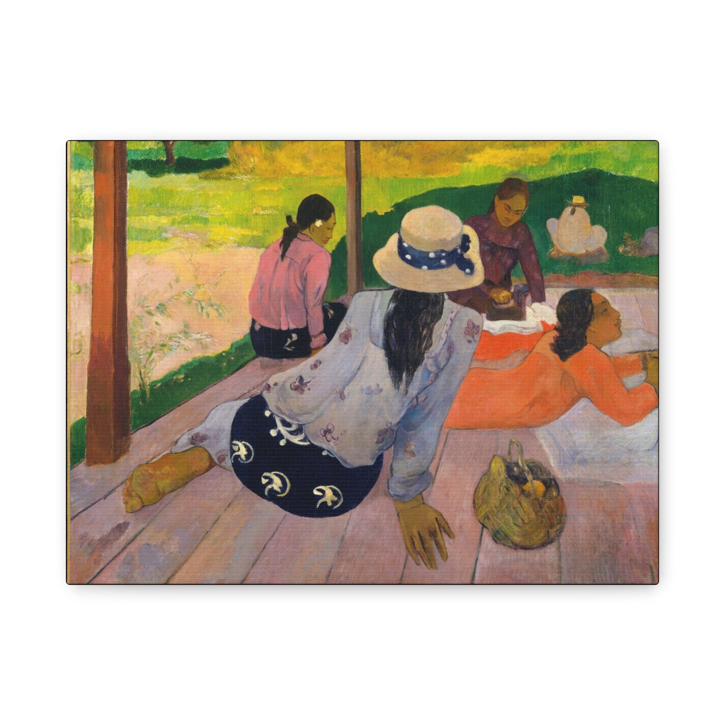 'The Siesta' by Paul Gauguin Matte Canvas Wrap Stretched 12 x 9 inches x 1.25" (Unframed - Ready to Hang)