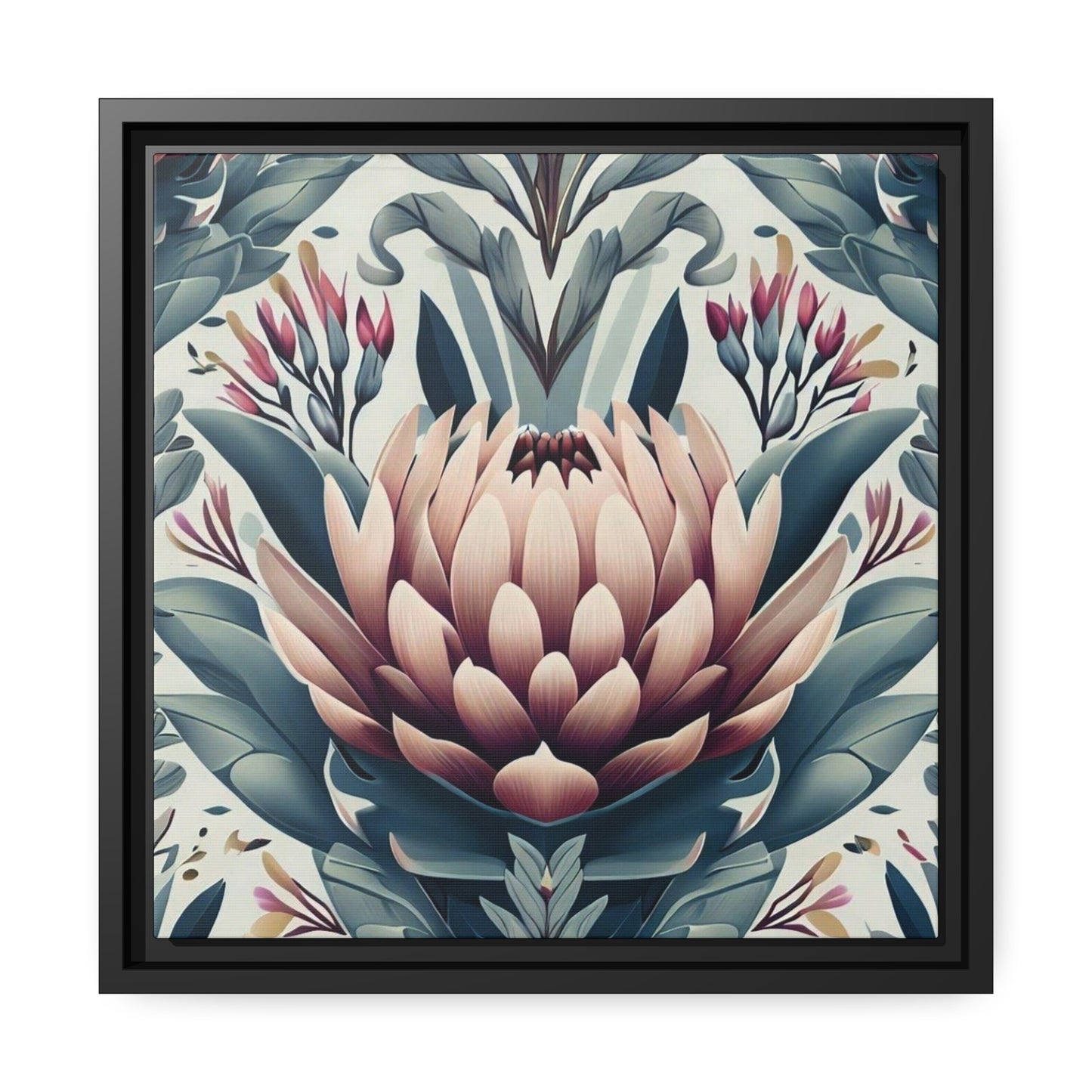 'Oh So Morrisica' - Matte Canvas Museum Art Print - Black Wooden Frame 14 x 14 inches