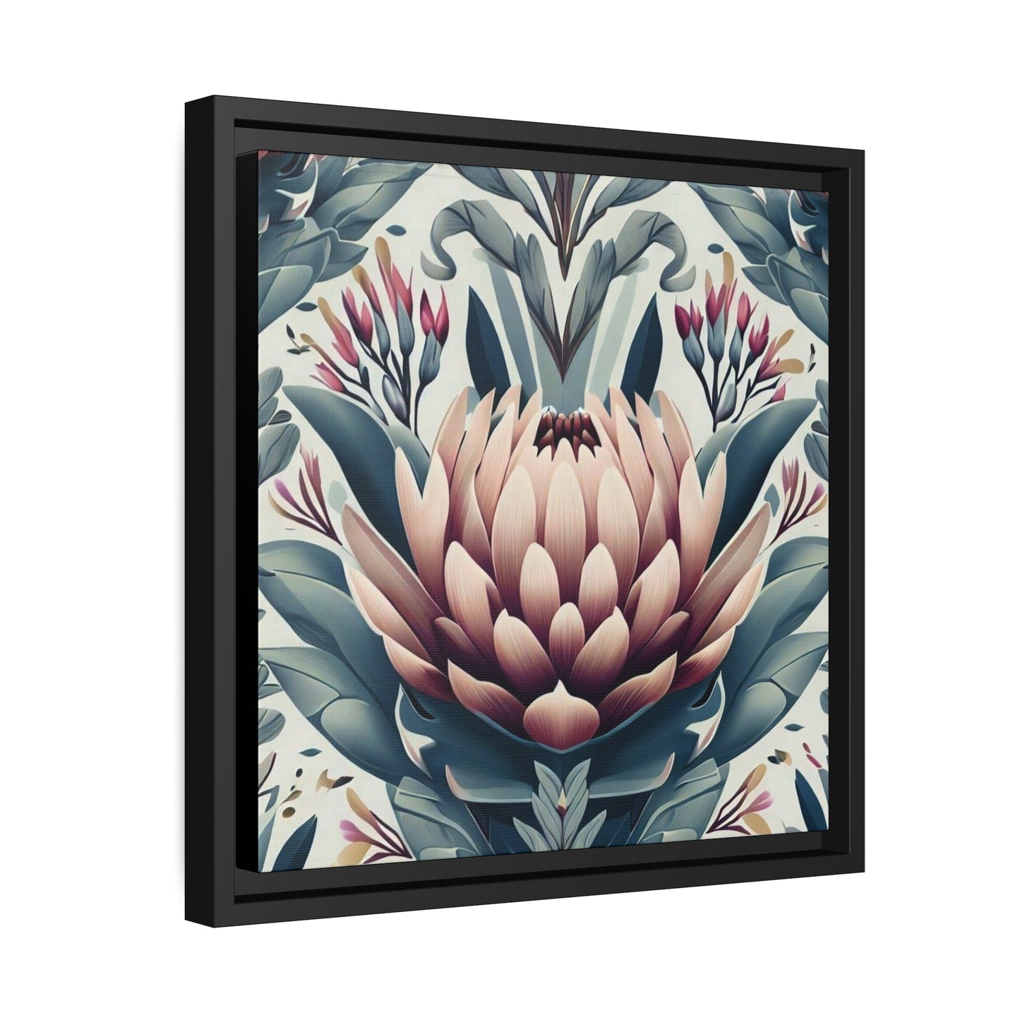 'Oh So Morrisica' - Matte Canvas Museum Art Print - Black Wooden Frame 14 x 14 inches
