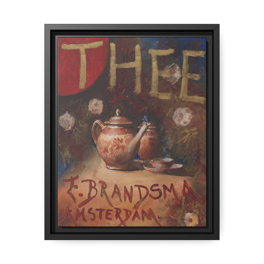 'Tea Time in Amsterdam' Black framed Canvas Art Print 11 x 14inches