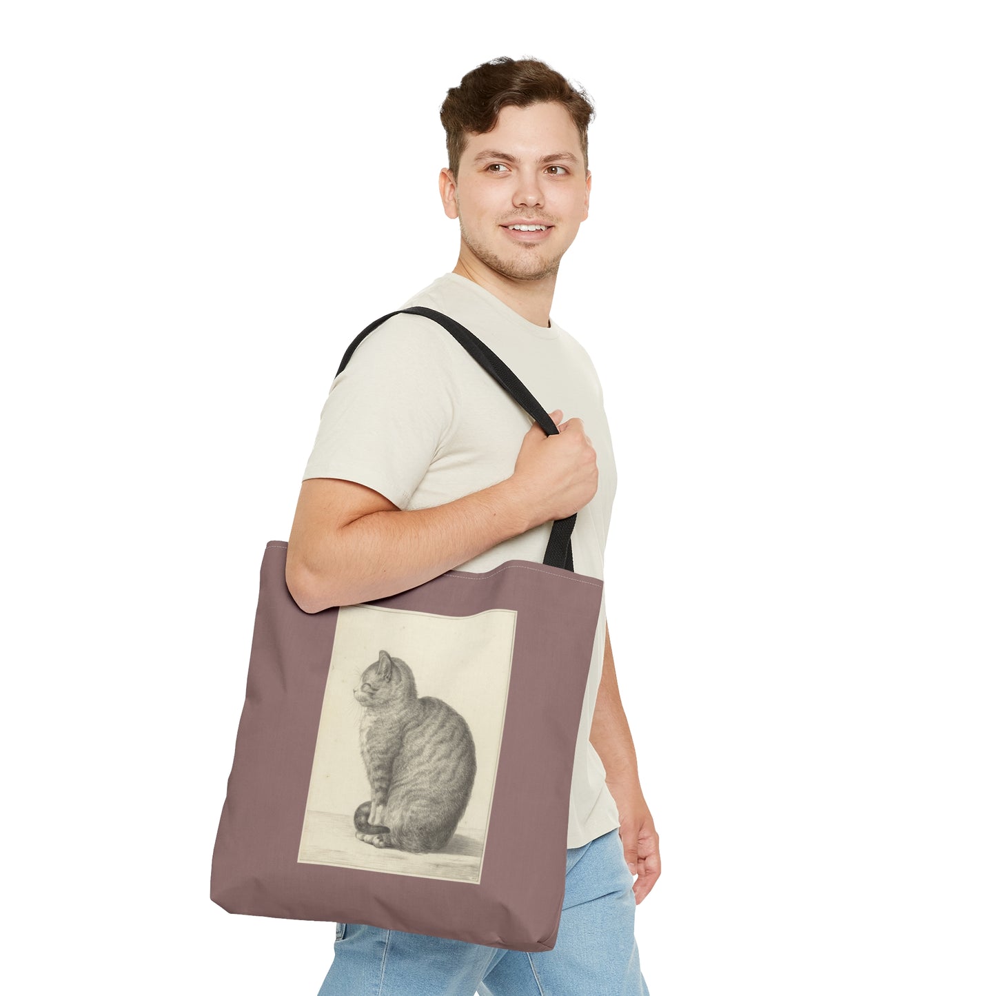 Sitting Kitty - Large Tote Bag by Fjarils