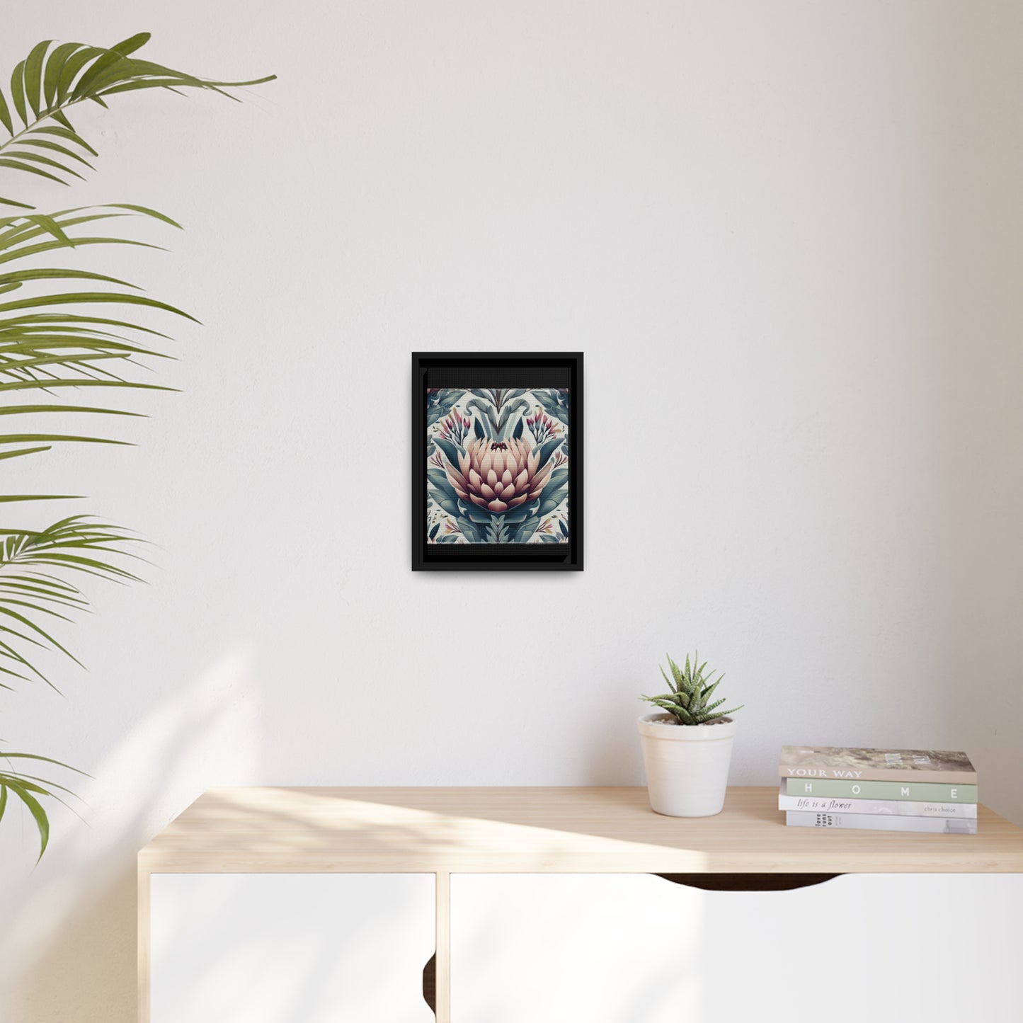 'Oh So Morrisica' - Matte Canvas Museum Art Print - Black Wooden Frame 14 x 14 inches
