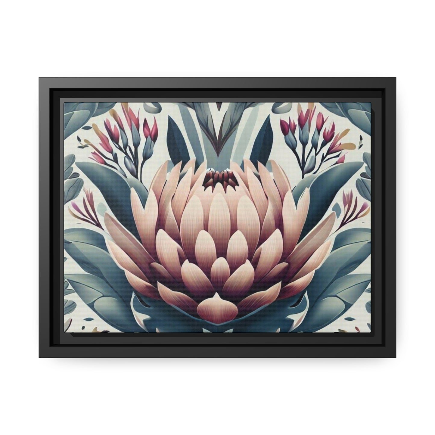 'Oh So Morrisica' - Matte Canvas Museum Art Print - Black Wooden Frame 14 x 14 inches