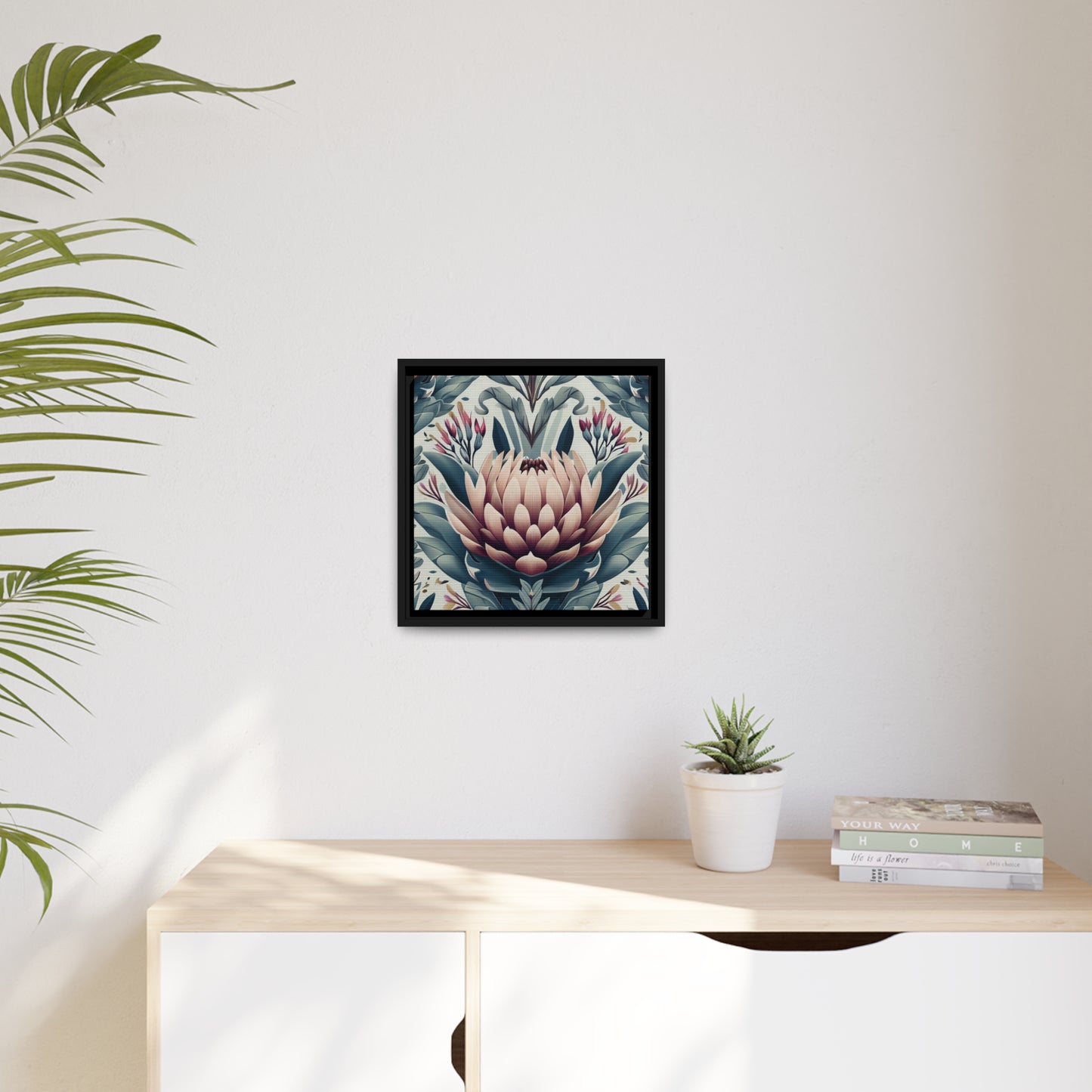 'Oh So Morrisica' - Matte Canvas Museum Art Print - Black Wooden Frame 14 x 14 inches