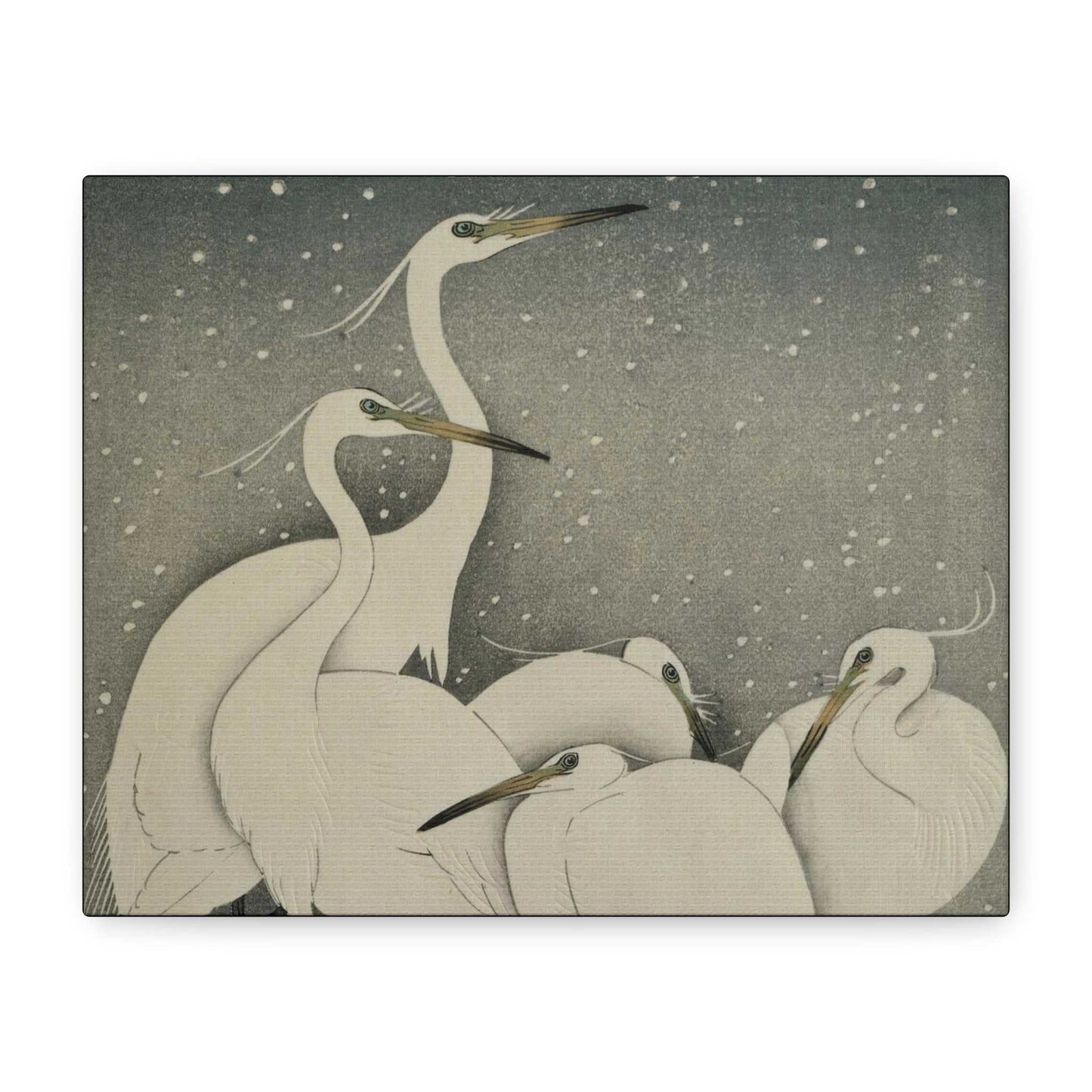 'Cranes in the Snow' Matte Canvas, Stretched, 10 x 8 inches Depth: 1.25" (Unframed - Ready to hang) Africa Blooms Canvas mug Fjarils Fjarils mug