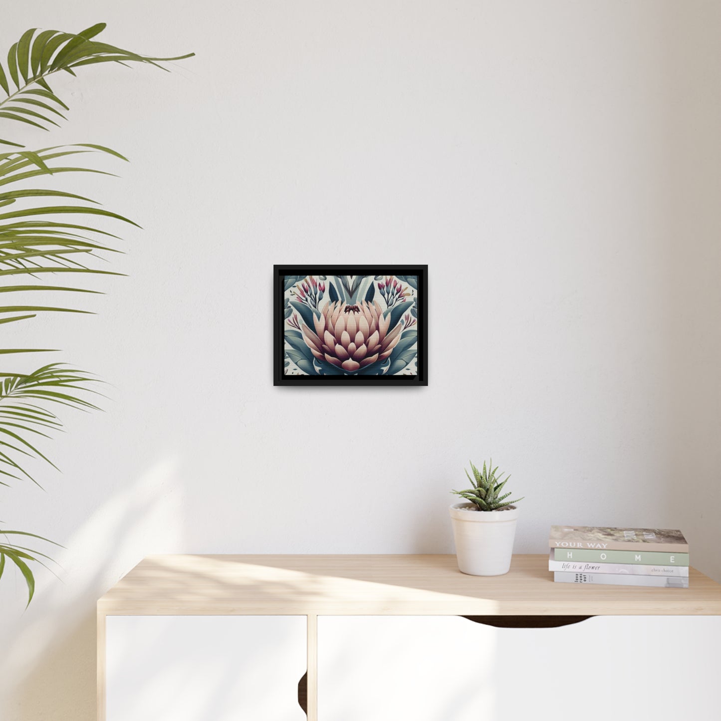 'Oh So Morrisica' - Matte Canvas Museum Art Print - Black Wooden Frame 14 x 14 inches