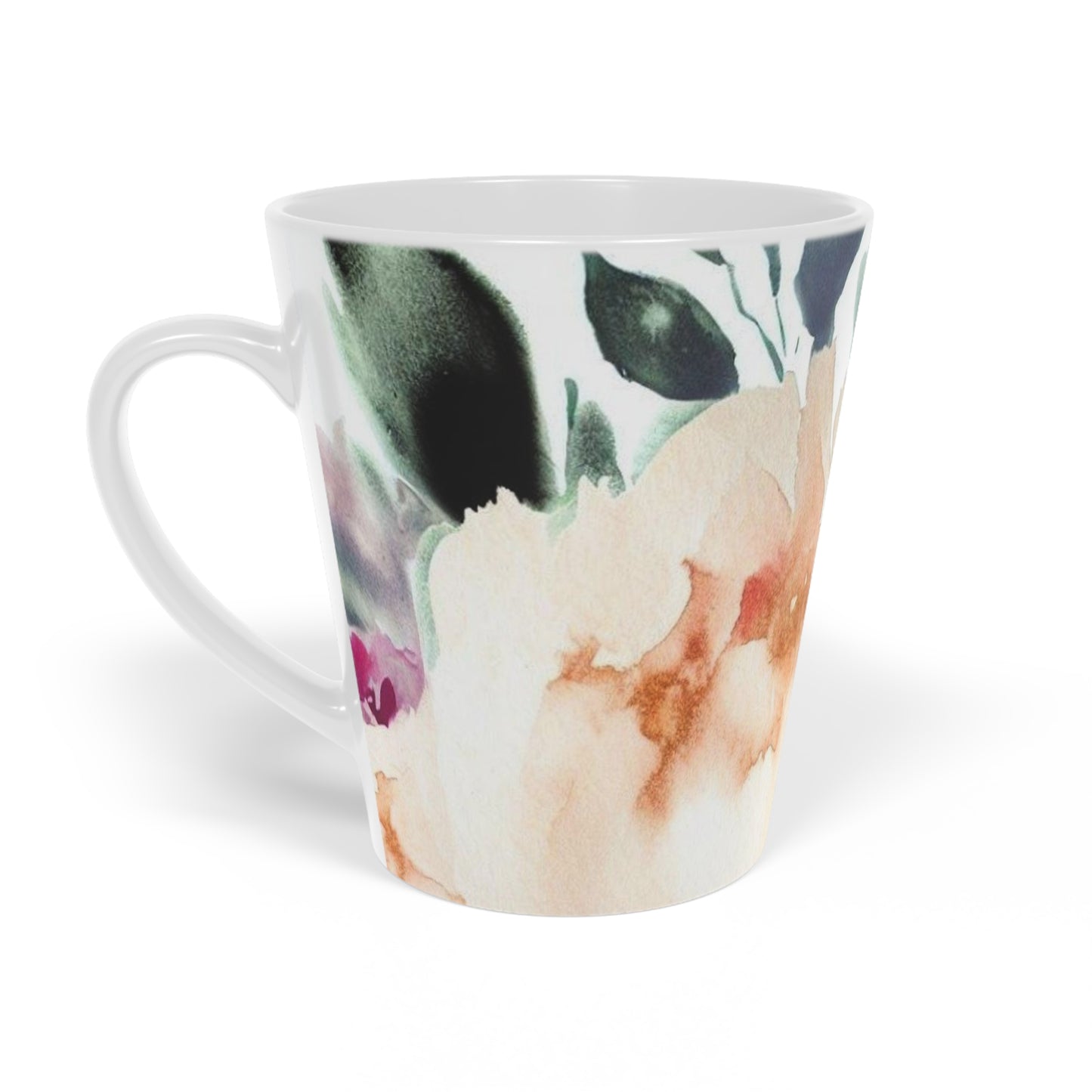 'Watercolour Bouquet' Latte Mug, 12oz - Free Shipping in Canada