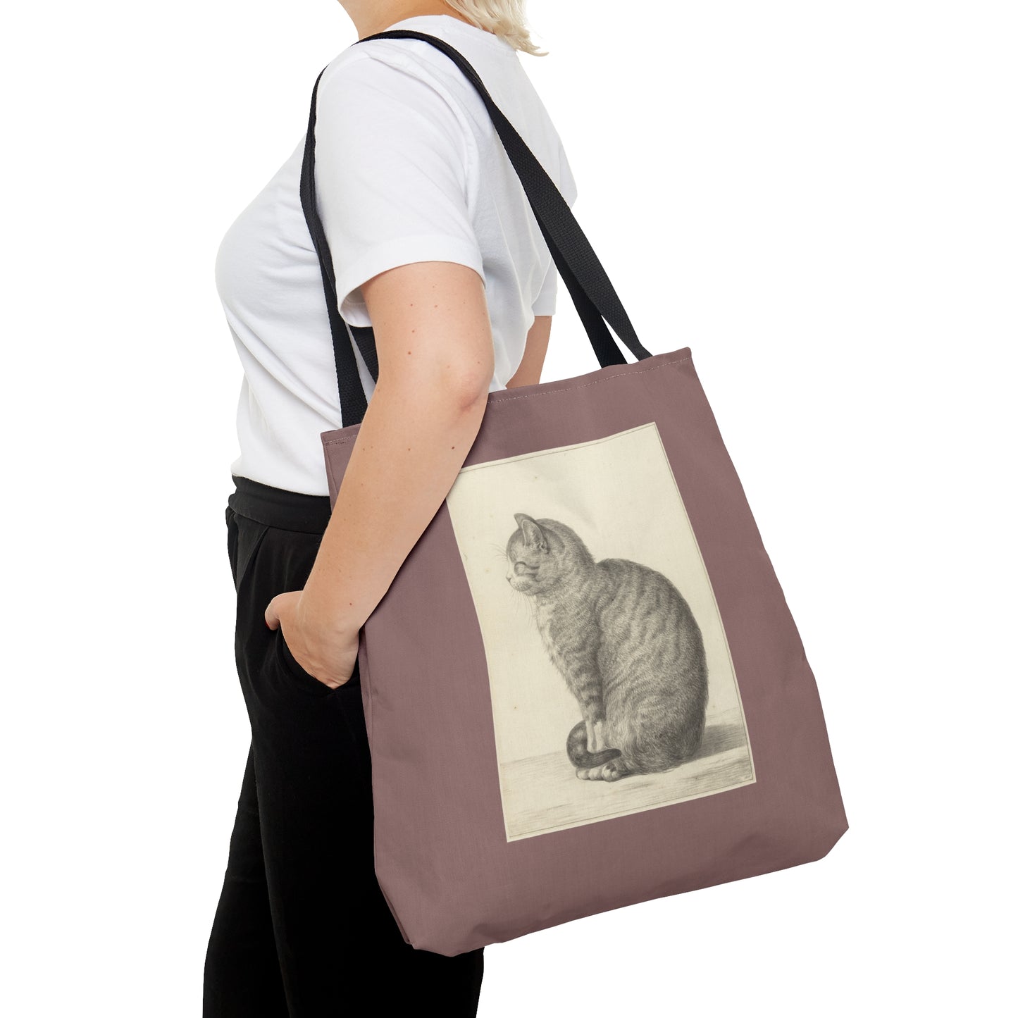 Sitting Kitty - Large Tote Bag by Fjarils