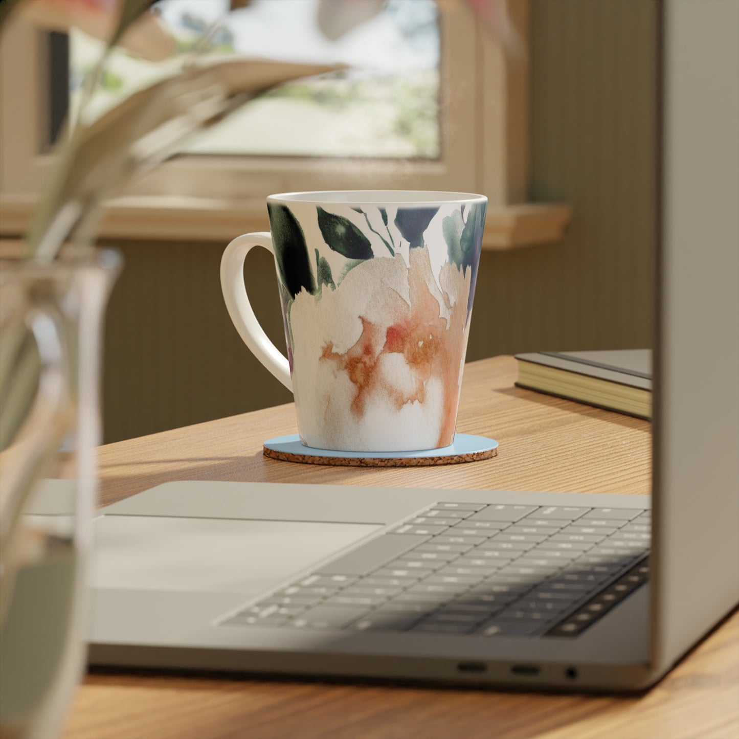 'Watercolour Bouquet' Latte Mug, 12oz - Free Shipping in Canada