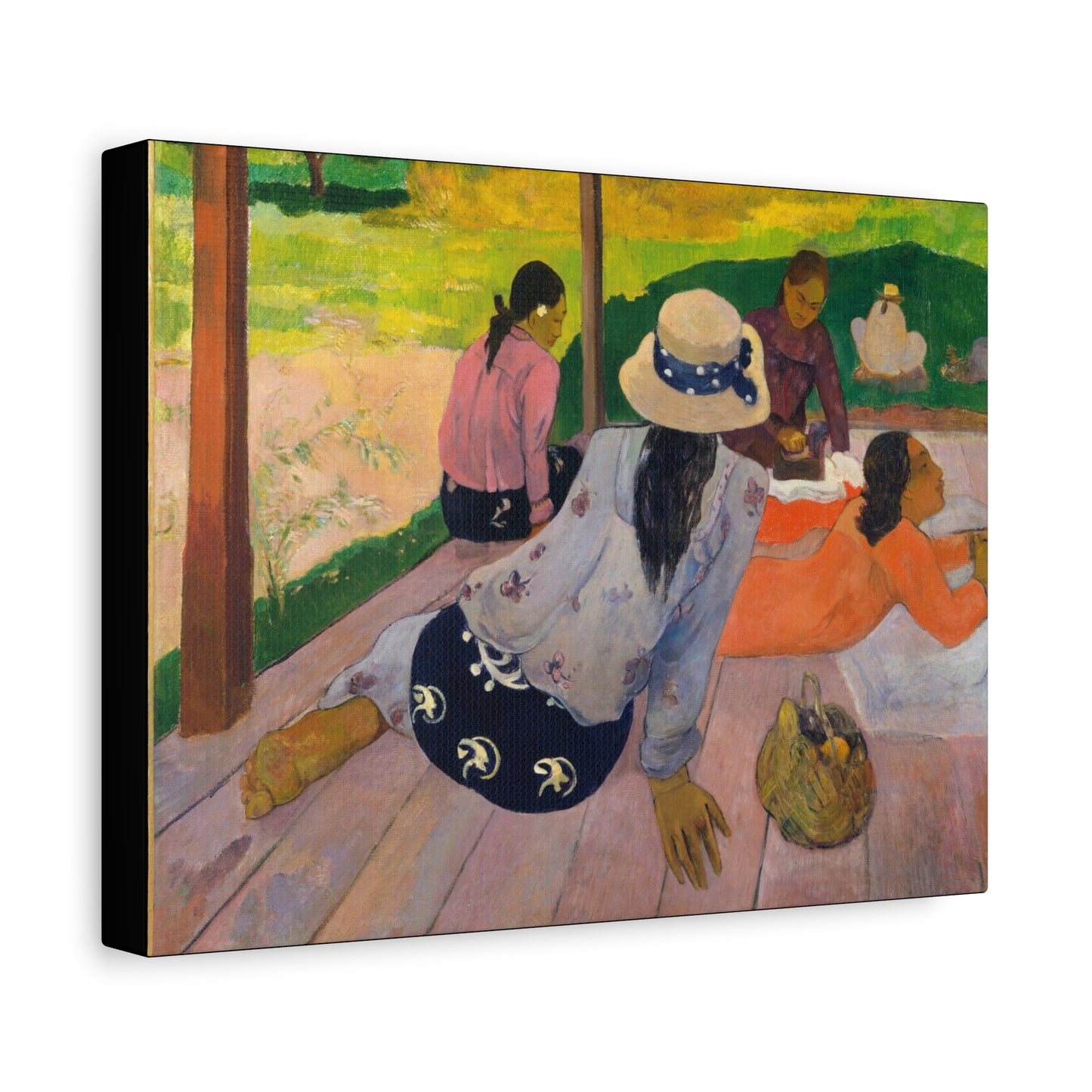 'The Siesta' by Paul Gauguin Matte Canvas Wrap Stretched 12 x 9 inches x 1.25" (Unframed - Ready to Hang)