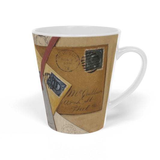 Bright Floral patterned ceramic Latte Mug with c shaped handle 12oz - scratch resistant 'Vintage Mail' Latte Mug, 12oz - Free Shipping in Canada Africa Blooms Mug mug Fjarils Fjarils Home page mug