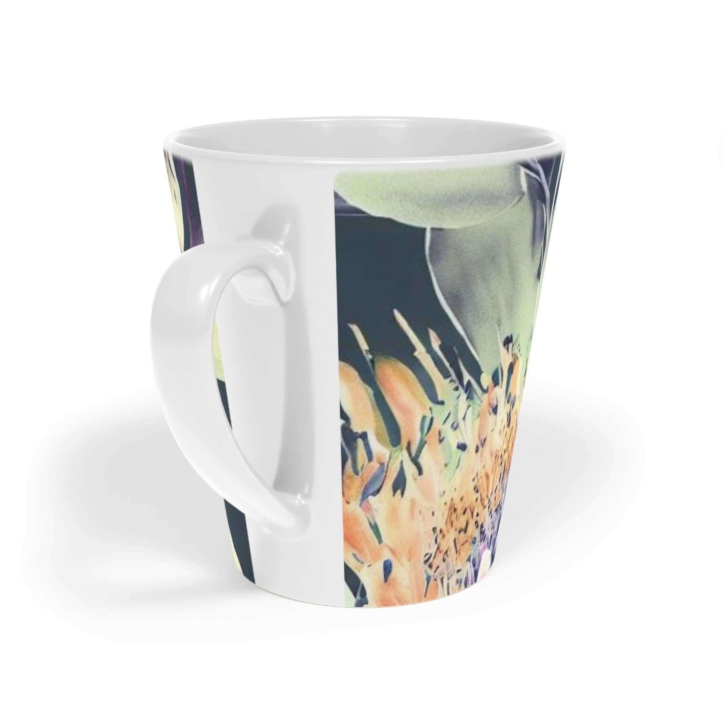 Bright Floral patterned ceramic Latte Mug with c shaped handle 12oz - scratch resistant 'Africa Blooms' Latte Mug, 12oz - Free Shipping in Canada Africa Blooms Mug mug Fjarils Fjarils Home page mug