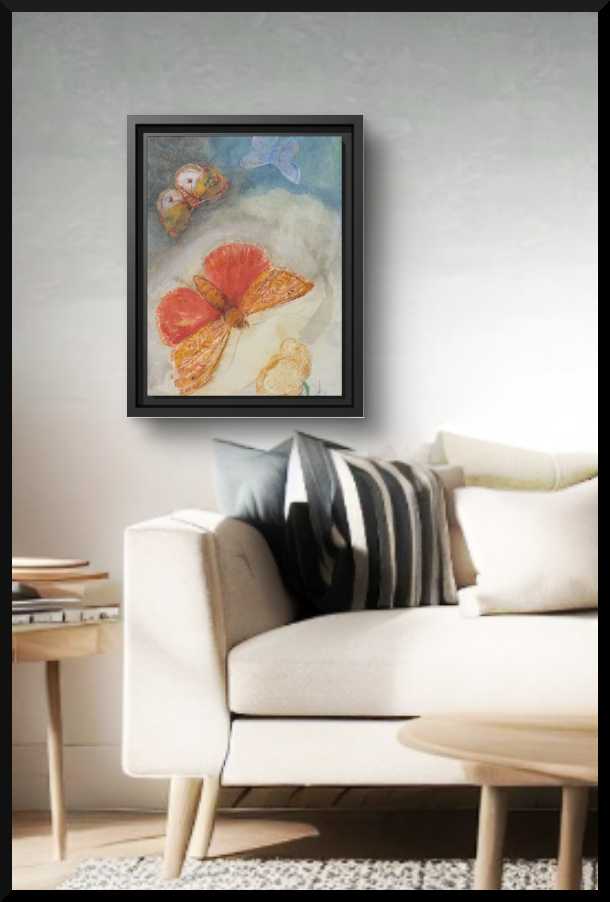 'Butterfly Haze' - Matte Canvas Museum Art Print - Black Wooden Frame 9 x 12 inches Africa Blooms Canvas mug Fjarils Fjarils Home page mug