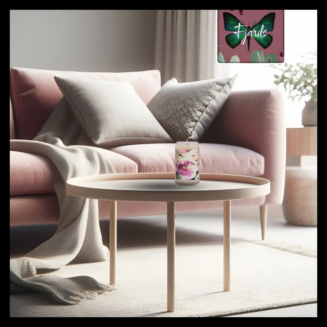 Peonies - Vanilla Bean - 13.75 Ounce - Soy Wax - 60 Hour Candle - Free Shipping in Canada