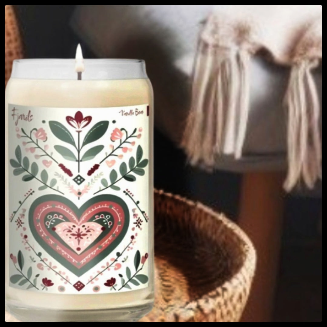 Scandi Heartsi - 13.75 Ounce - Soy wax - 60 Hour Candle -  Free Shipping in Canada