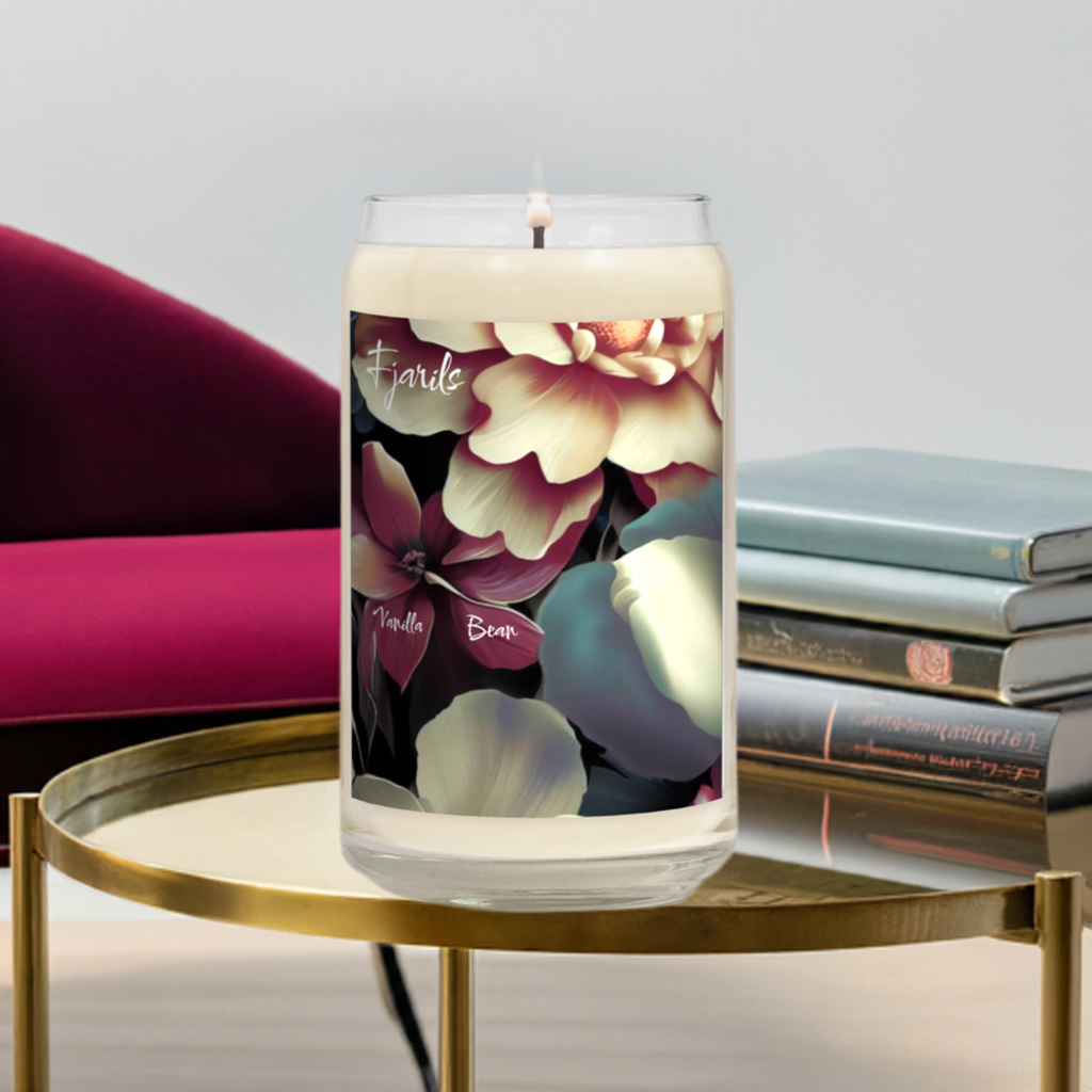 Dark Floral - Vanilla Bean 13.75 oz - Soy Wax - 60 hour candle - Free Shipping in Canada