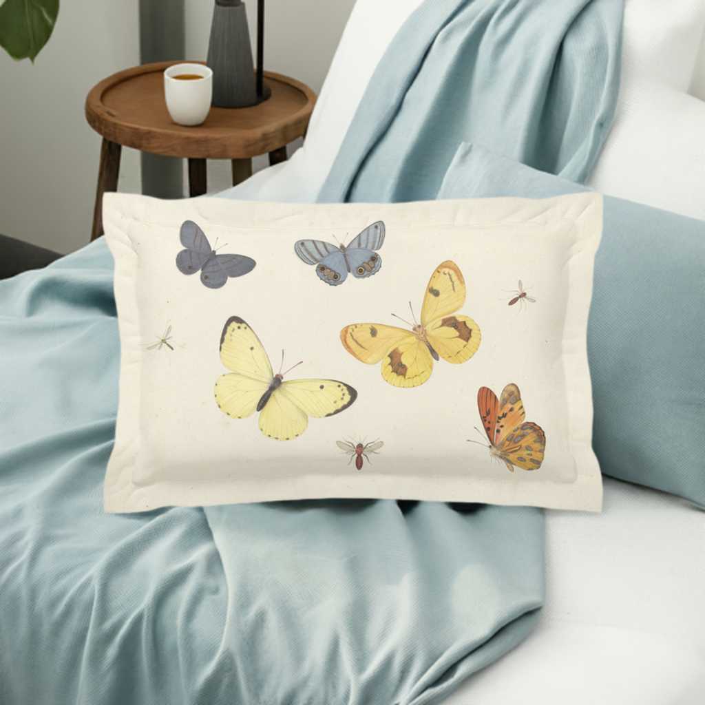 'Butterflies' Microfiber Pillow Sham 20 '' x 30'' with 2'' Flange - Free Shipping in Canada Africa Blooms Pillow Sham