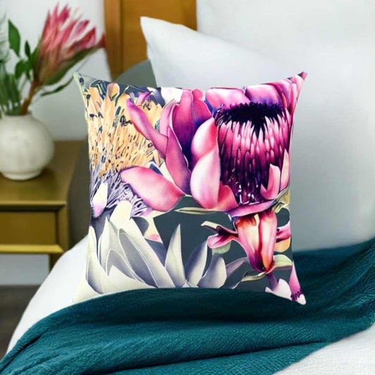Bright Floral patterned ceramic Latte Mug with c shaped handle 12oz - scratch resistant 'Africa Blooms' Throw Pillow 16 x 16 inches Cotton Twill - Free Shipping in Canada Africa Blooms Pillow mug Fjarils Fjarils Home page mug