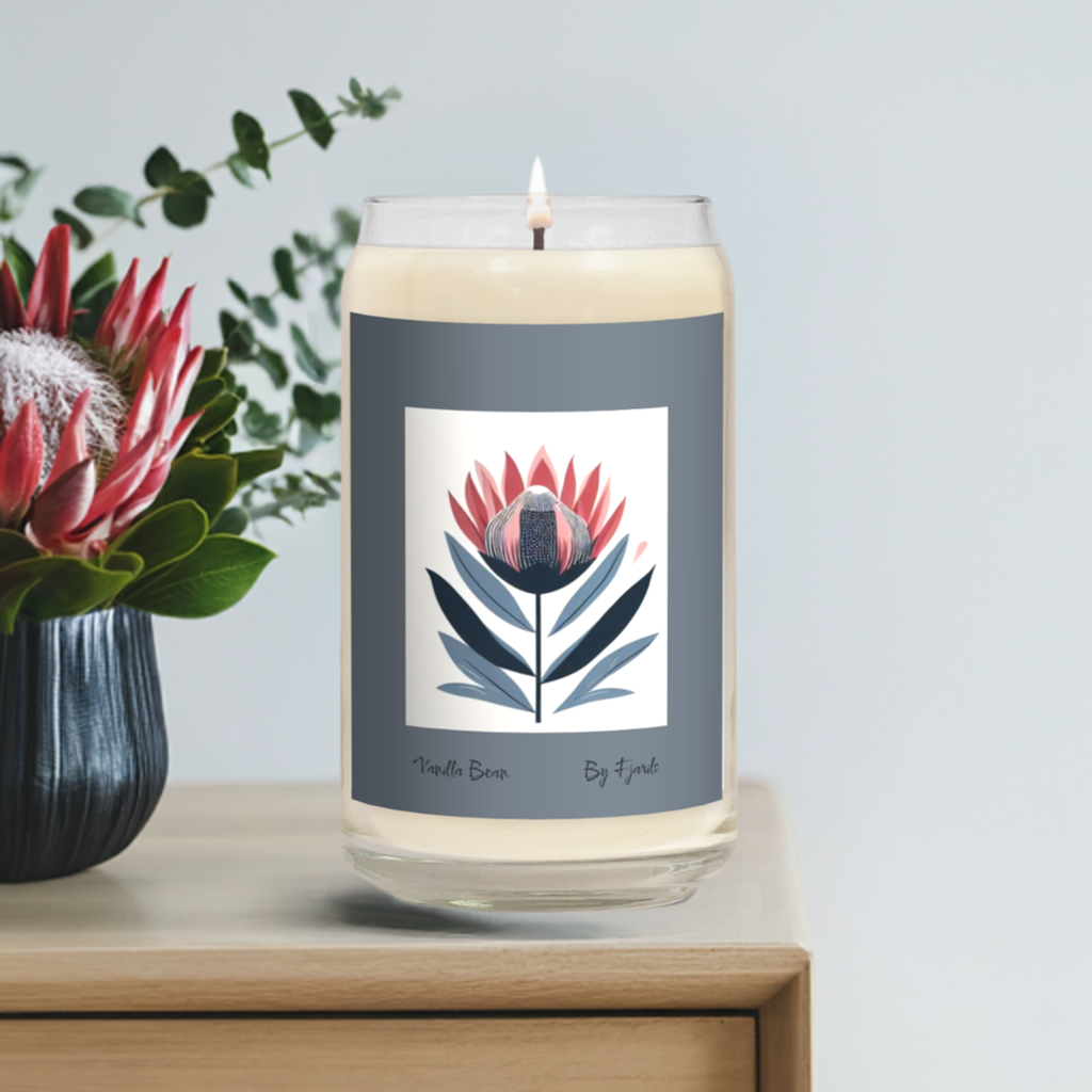 Wild Protea - Vanilla Bean - 13.75 ounce Soy Wax - 60 hour Candle - Free Shipping in Canada
