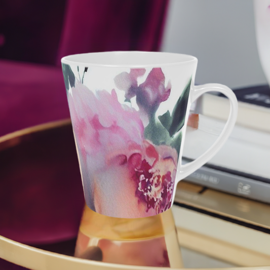 'Watercolour Bouquet' Latte Mug, 12oz - Free Shipping in Canada
