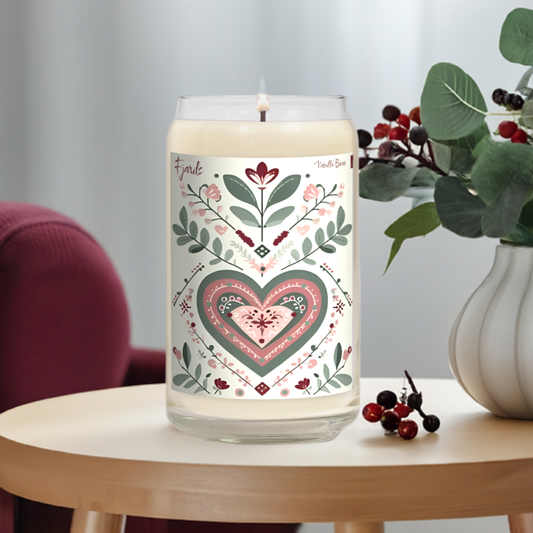 Scandi Heartsi - 13.75 Ounce - Soy wax - 60 Hour Candle -  Free Shipping in Canada