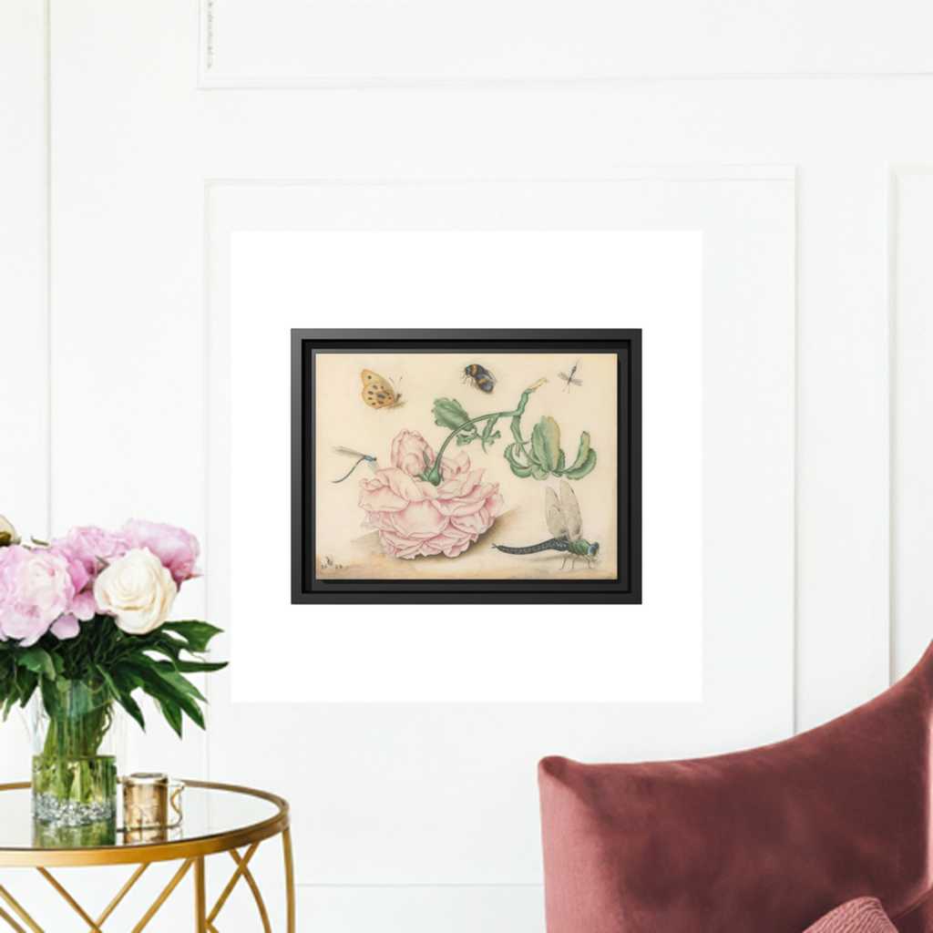 'Butterfly and Rose' - Matte Canvas, Black Wooden Frame - Museum Art Print 12 x 9 inches Africa Blooms Canvas mug Fjarils Fjarils Home page mug