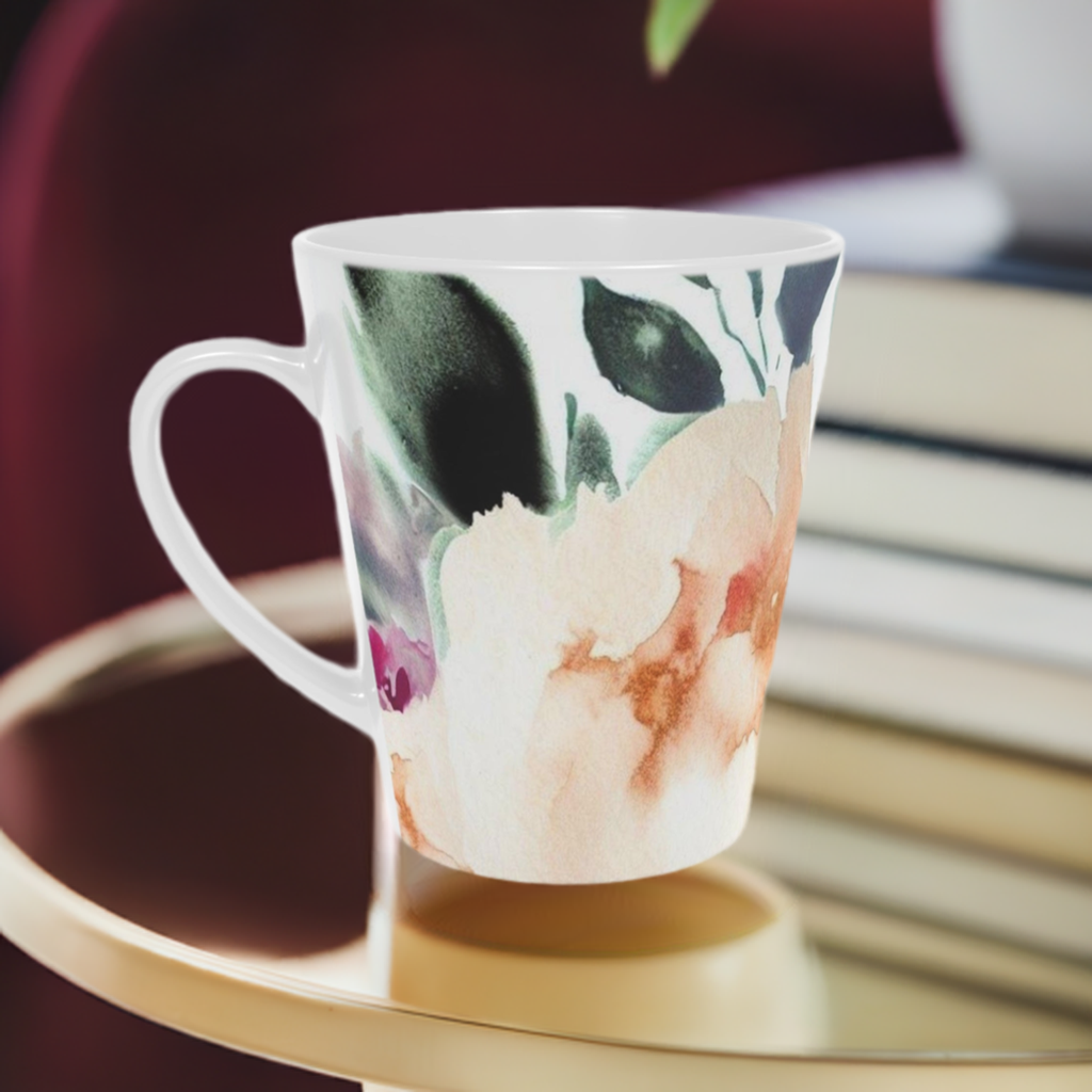 'Watercolour Bouquet' Latte Mug, 12oz - Free Shipping in Canada