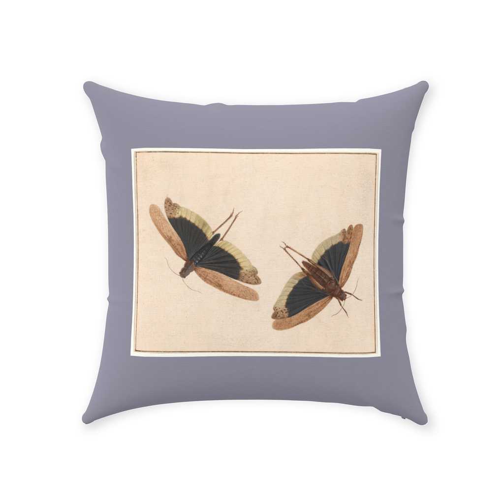 'Grasshopper' throw pillow 100% cooton twill with zipper and poly fill insert Free shipping in Canada.