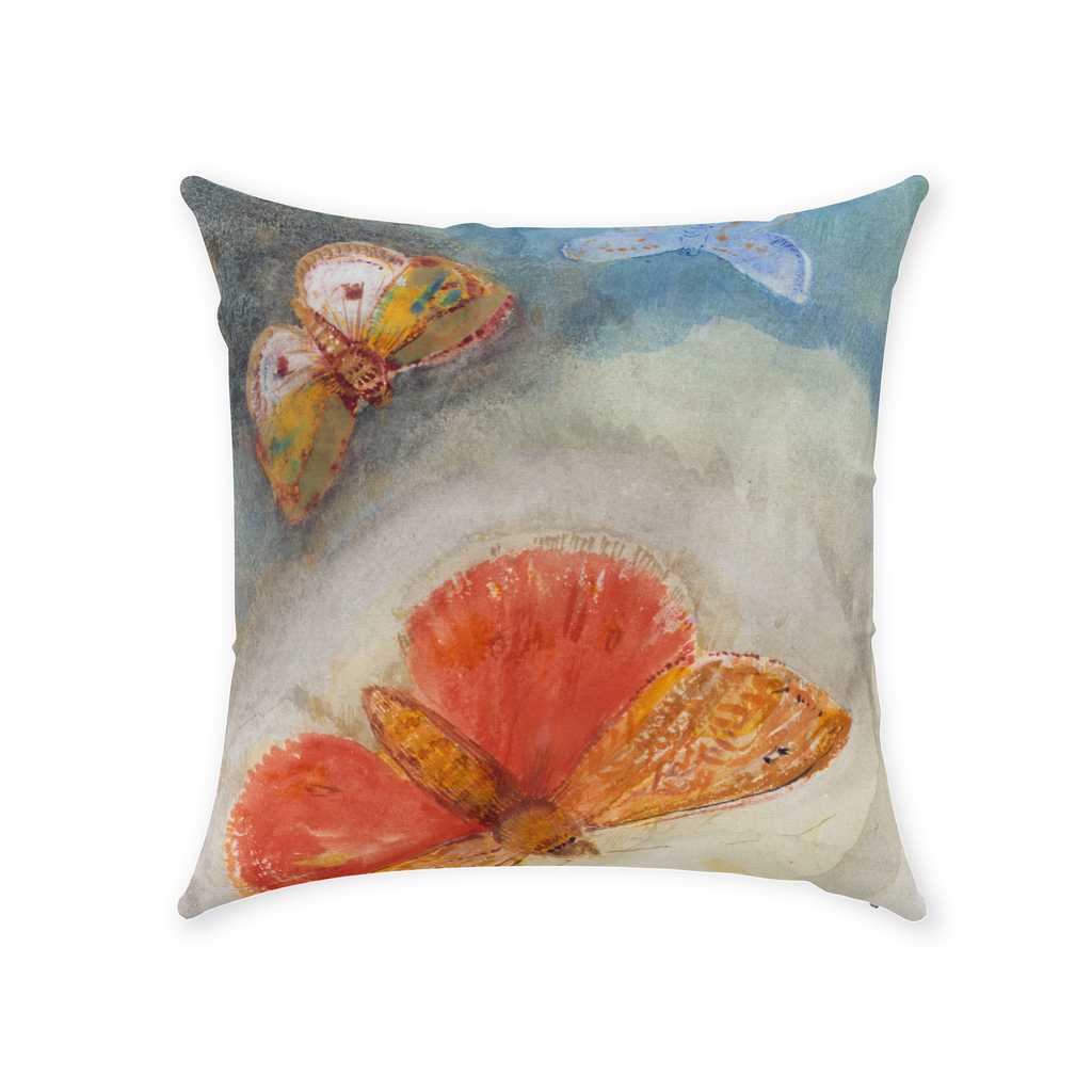'Butterfly Haze' Throw Pillow 16 x 16 inches Cotton Twill - Free Shipping in Canada