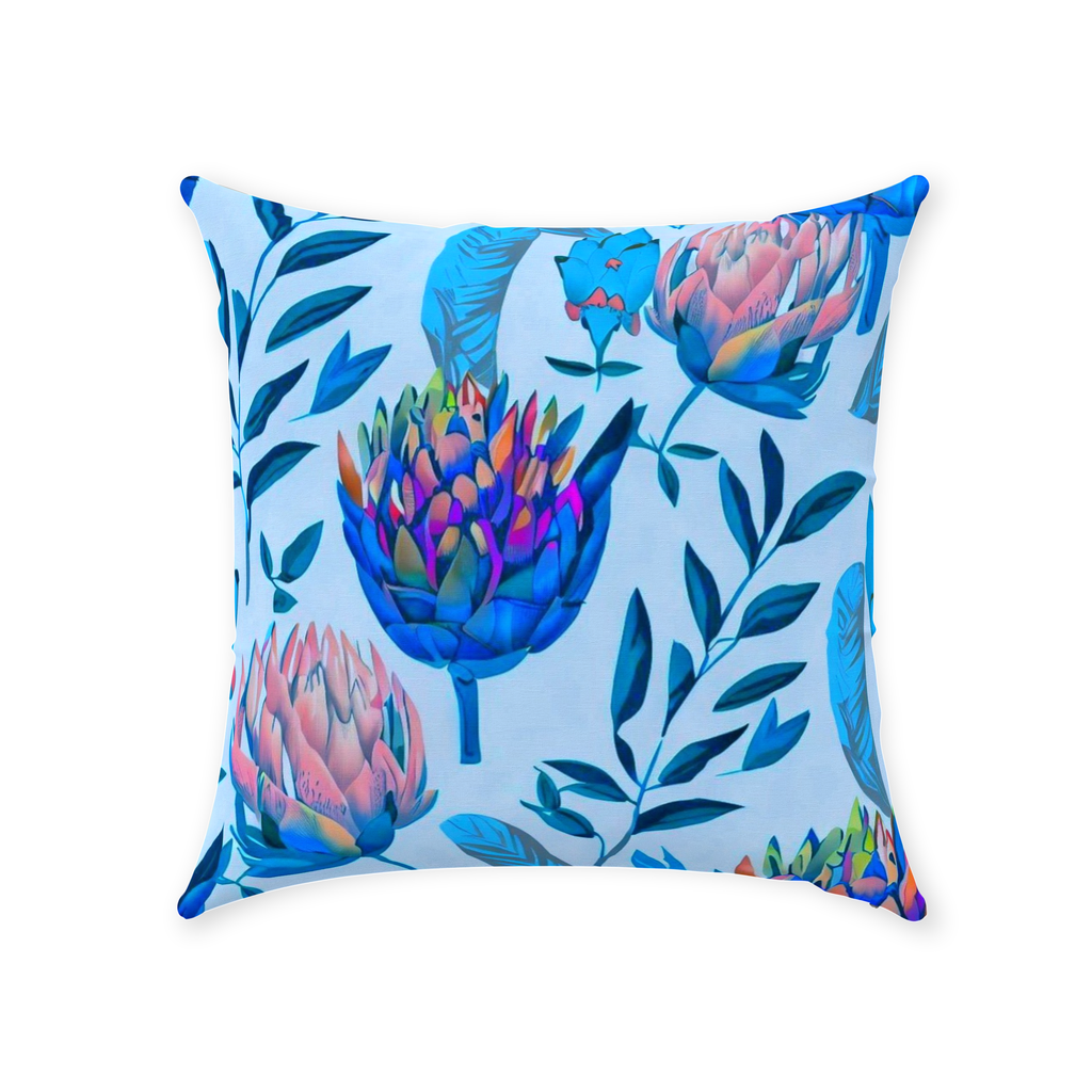 'Protea Supa Brite' Throw Pillow 16 x16 inches Cotton Twill - Free shipping in Canada