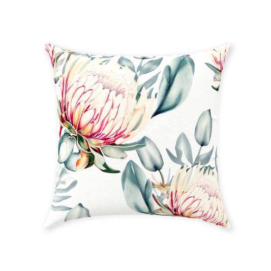 'Oh So Protea' Throw Pillow 16 x 16 inches Cotton Twill - Free Shipping in Canada