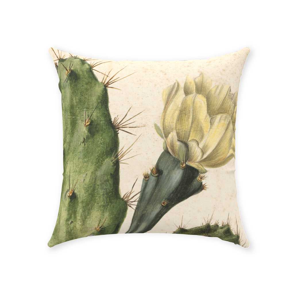 'Cactus Flower' Throw Pillow 16 x16 inches Cotton Twill - Free Shipping in Canada