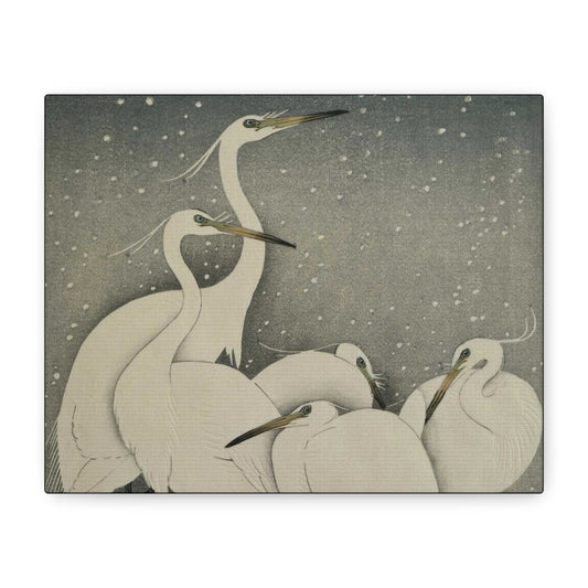'Cranes in the Snow' Matte Canvas, Stretched, 10 x 8 inches Depth: 1.25" (Unframed - Ready to hang) Africa Blooms Canvas mug Fjarils Fjarils mug