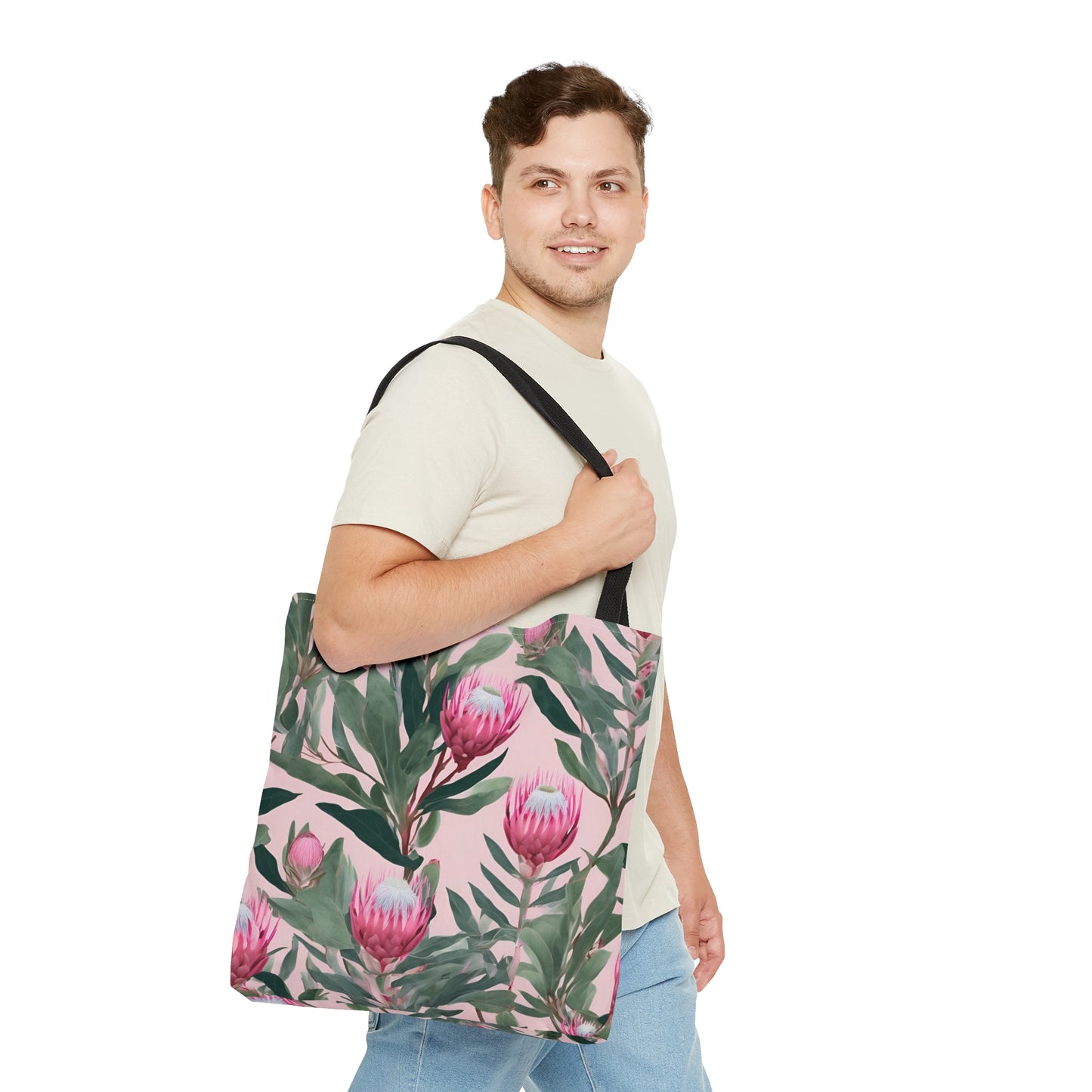 Pink Protea - LargeTote Bag by Fjarils