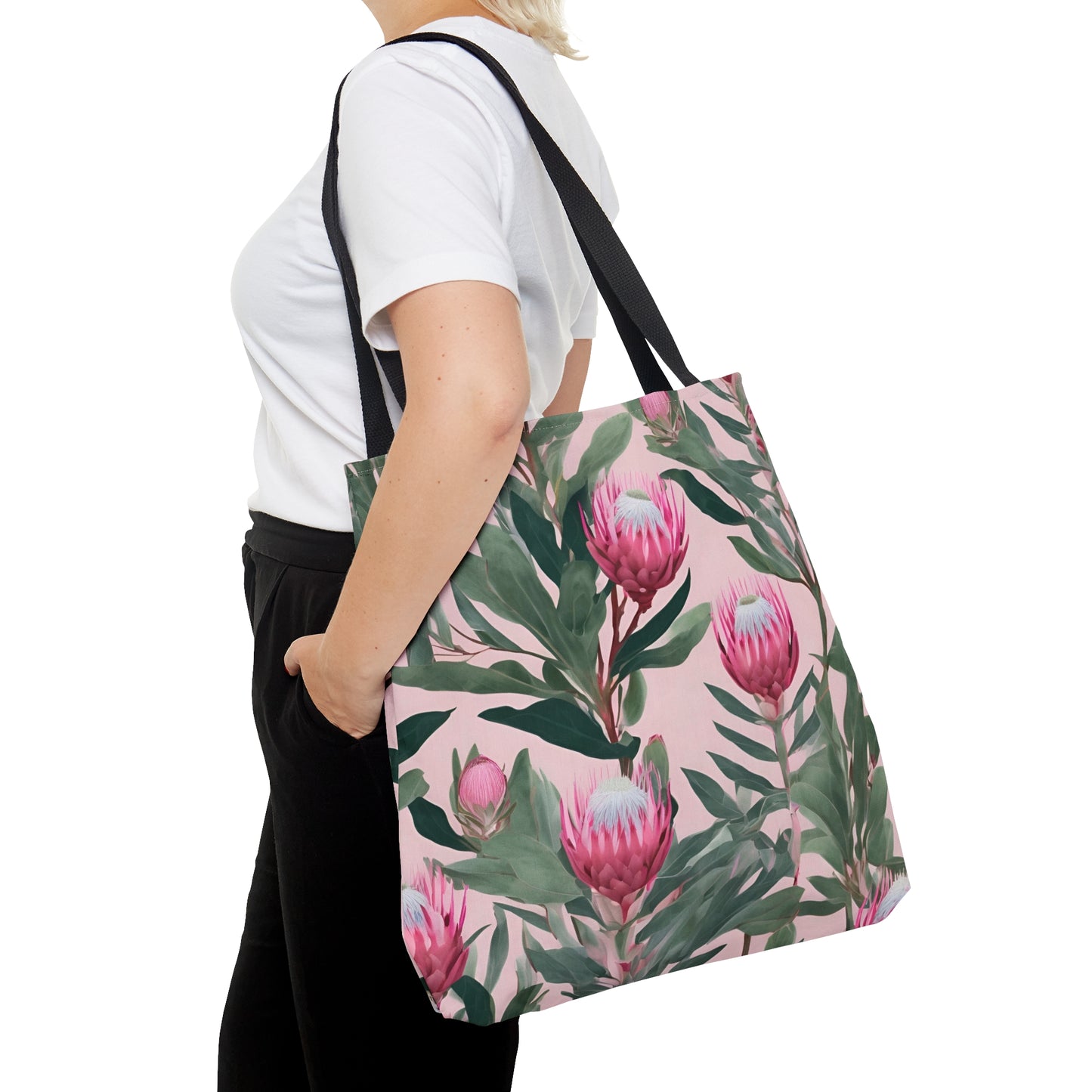 Pink Protea - LargeTote Bag by Fjarils