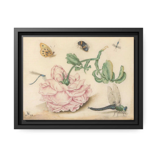 'Butterfly and Rose' - Matte Canvas, Black Wooden Frame - Museum Art Print 12 x 9 inches Africa Blooms Canvas mug Fjarils Fjarils Home page mug