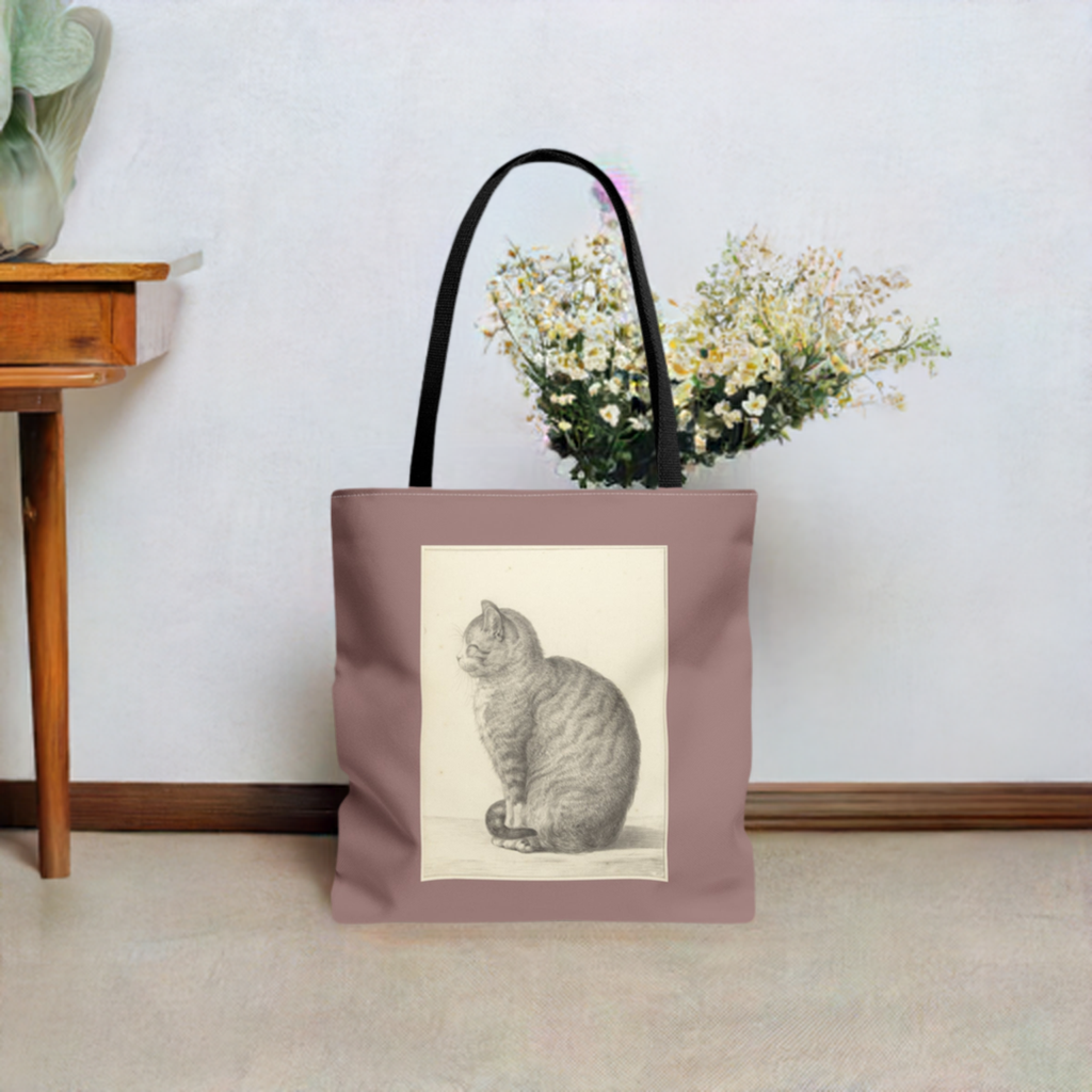 Sitting Kitty - Large Tote Bag by Fjarils