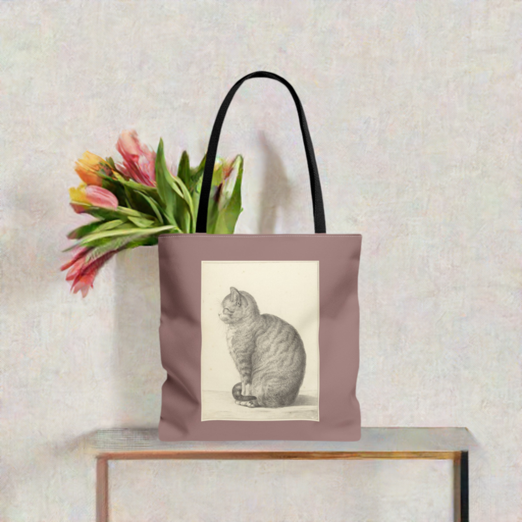 Sitting Kitty - Large Tote Bag by Fjarils