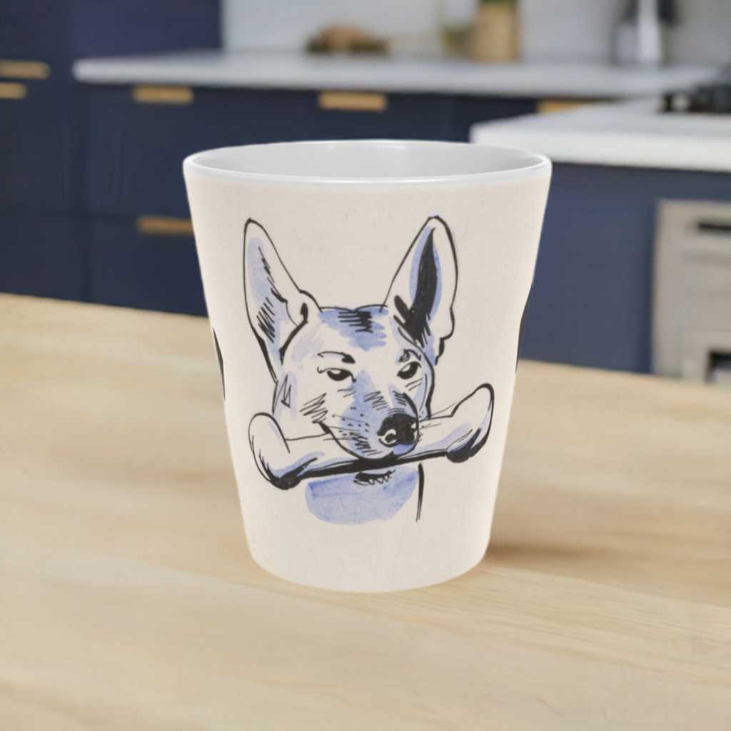 Bright Floral patterned ceramic Latte Mug with c shaped handle 12oz - scratch resistant 'Dog and Bone' Latte Mug, 12oz - Free Shipping in Canada Africa Blooms Mug mug Fjarils Fjarils Home page mug